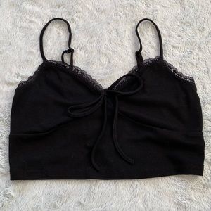 Black Cropped Tank Top
